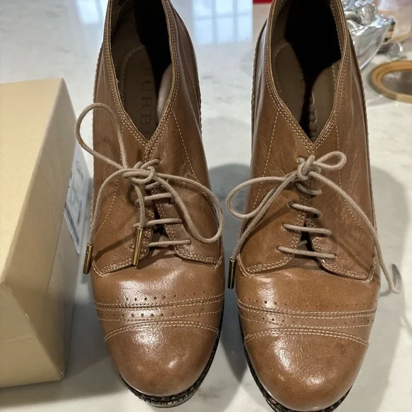 Burberry Heddington Oxford Women's black ankle boots Taupe Size 40 Original Box